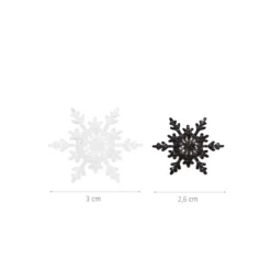 9 autocollants flocons noirs et blancs