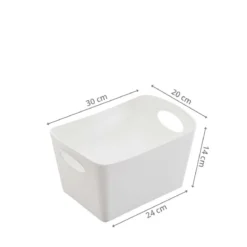 Bac de rangement en plastique blanc