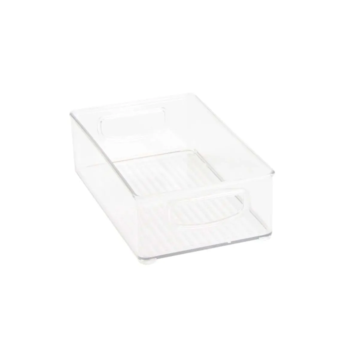 Bac en plastique M transparent et empilable pour organiser placards et tiroirs