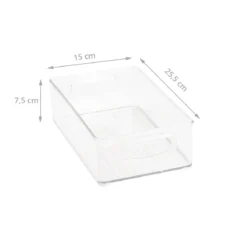 Bac en plastique M transparent et empilable pour organiser placards et tiroirs