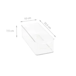 Bac en plastique S transparent et empilable pour organiser placards et tiroirs