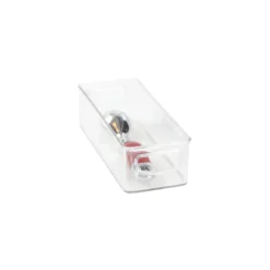Bac en plastique S transparent et empilable pour organiser placards et tiroirs