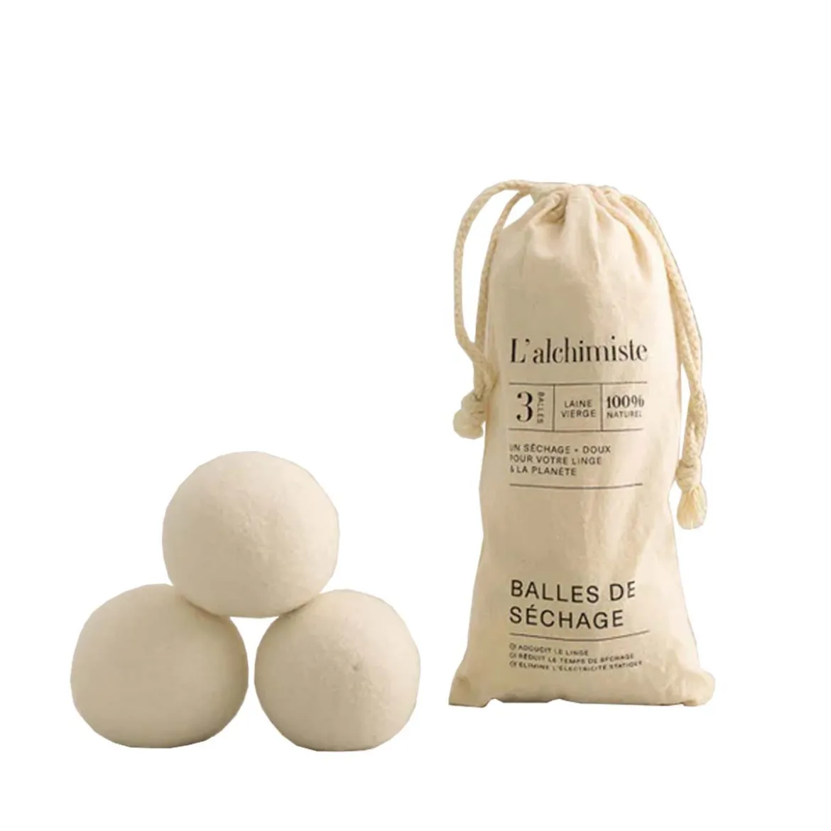 Balles de séchage en laine vierge 500 lavages