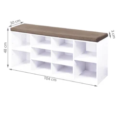 Banc de rangement pour chaussures