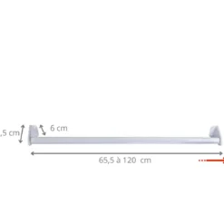 Barre de penderie extensible 66-120 cm