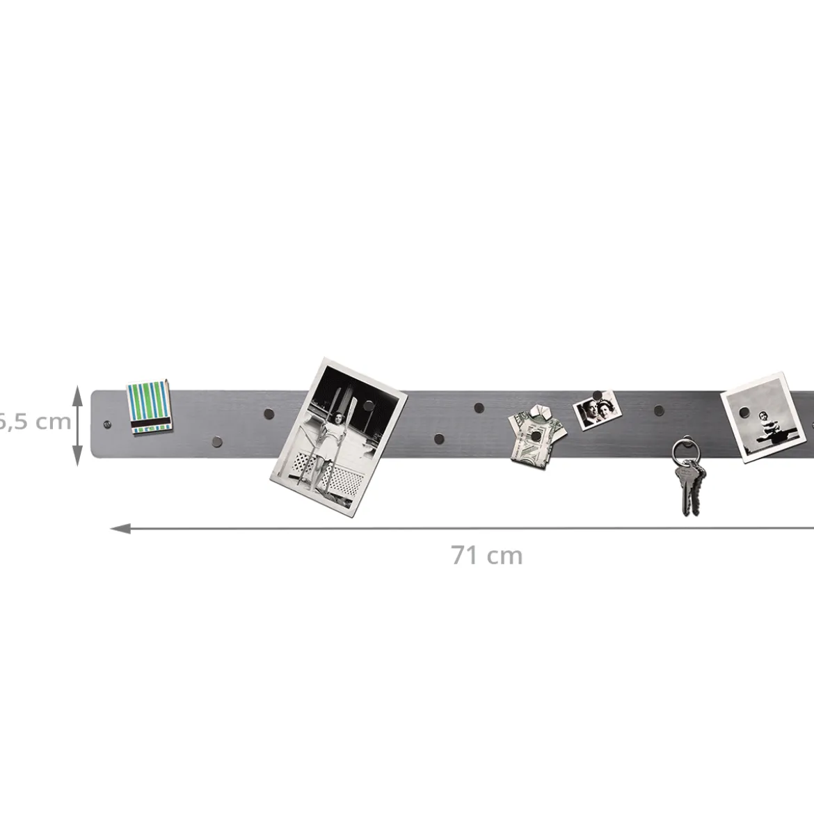 Barre magnétique murale en inox avec 12 aimants fins et puissants