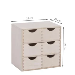 Bloc 6 tiroirs en bois