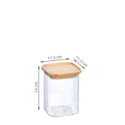 Bocal carré en verre 900 ml