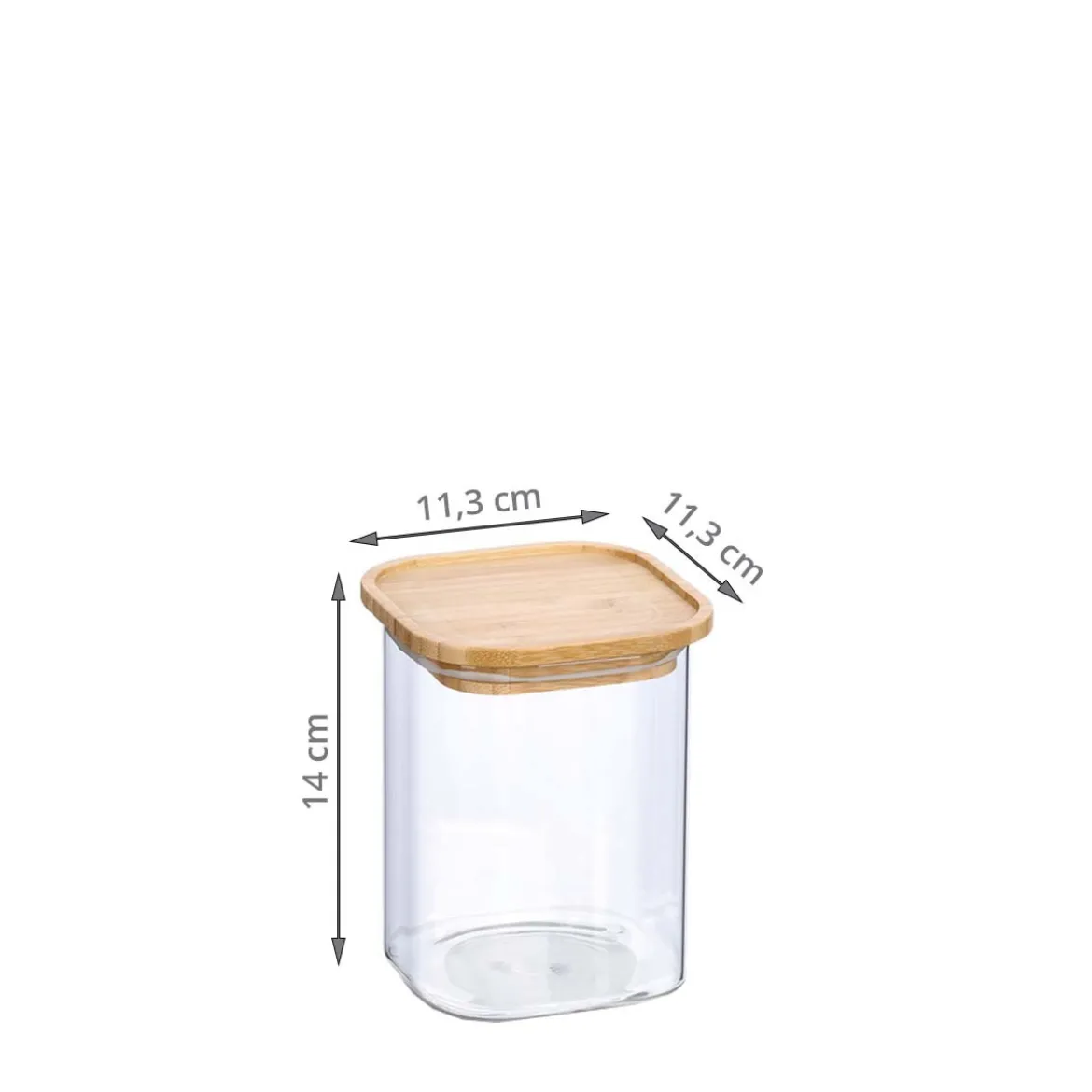 Bocal carré en verre 900 ml
