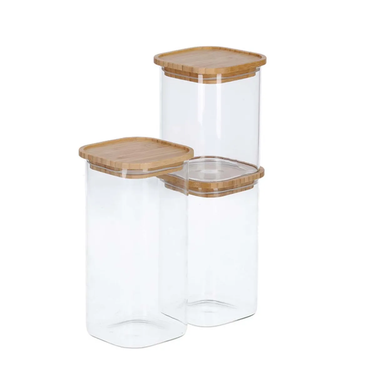 Bocal carré en verre 900 ml