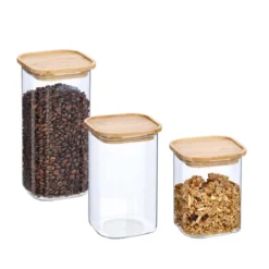 Bocal carré en verre 900 ml