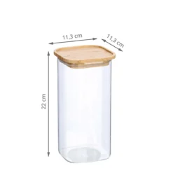 Bocal de conservation carré en verre 1,6 L