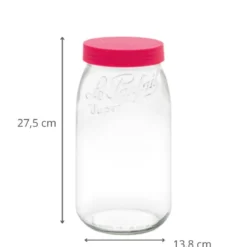 Bocal de conservation en verre 3L rouge