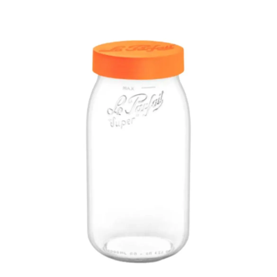 Bocal en verre avec couvercle 3L orange