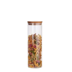 Bocal en verre avec couvercle en bois 1,4 litre