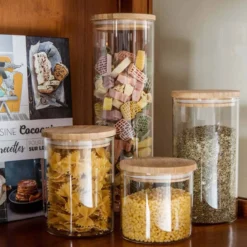 Bocal en verre et bois 1,8 litre