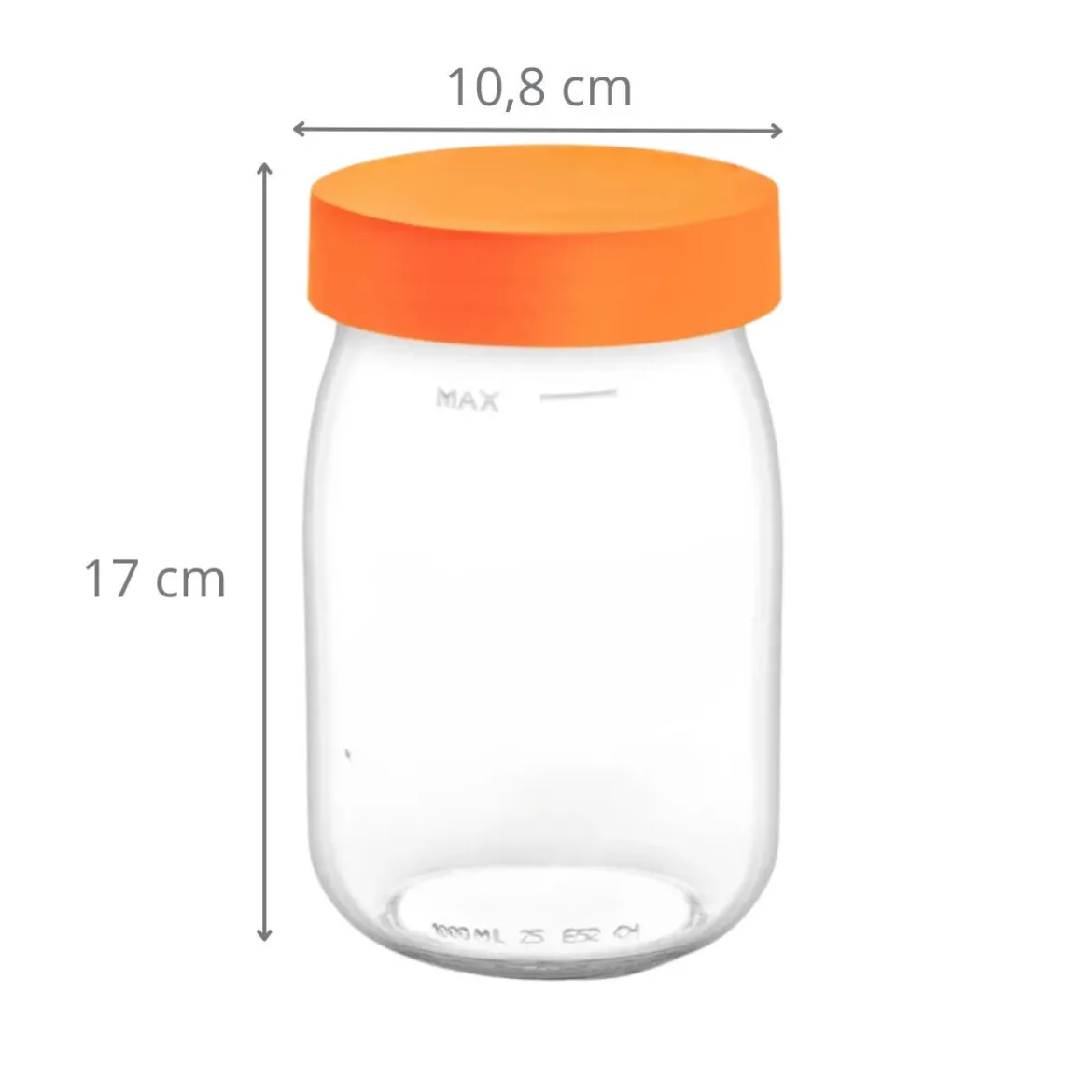 Bocal en verre 1 litre couvercle à vis