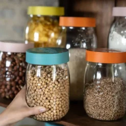 Bocal en verre 1 litre couvercle à vis