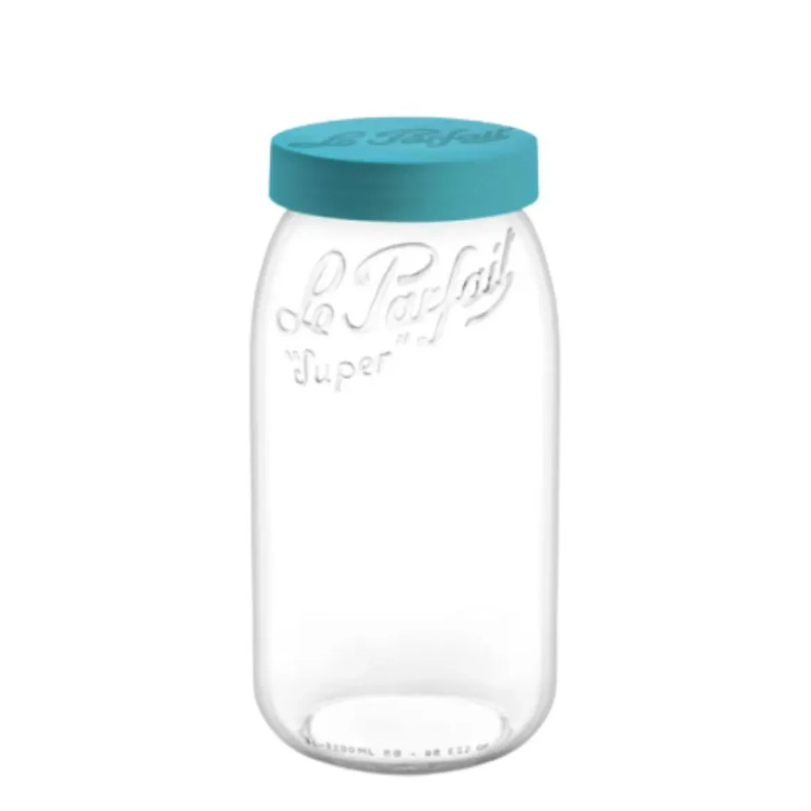 Bocal hermétique en verre 3L bleu