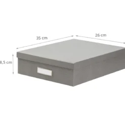 Boîte A4 en carton gris flanelle