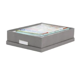 Boîte A4 en carton gris flanelle