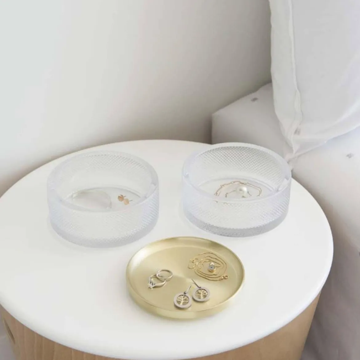 Boîte à bijoux ronde en verre