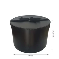 Boîte à chapeaux en carton noir avec ruban (M)