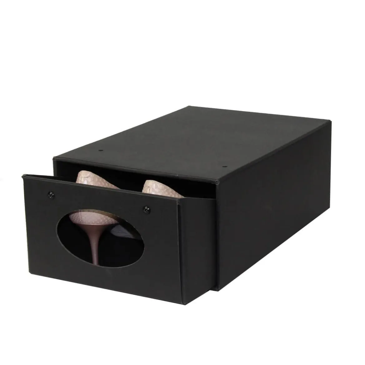 Boîte à chaussures coulissante en carton noir