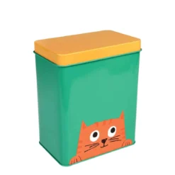 Boîte à croquettes chat métal