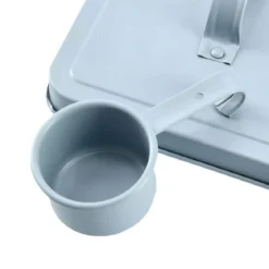 Boîte à croquettes pour chat en métal avec pelle