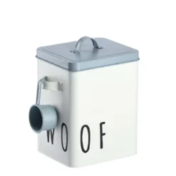 Boîte à croquettes pour chien en métal avec pelle