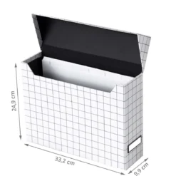 Boîte de classement quadrillée avec étiquette