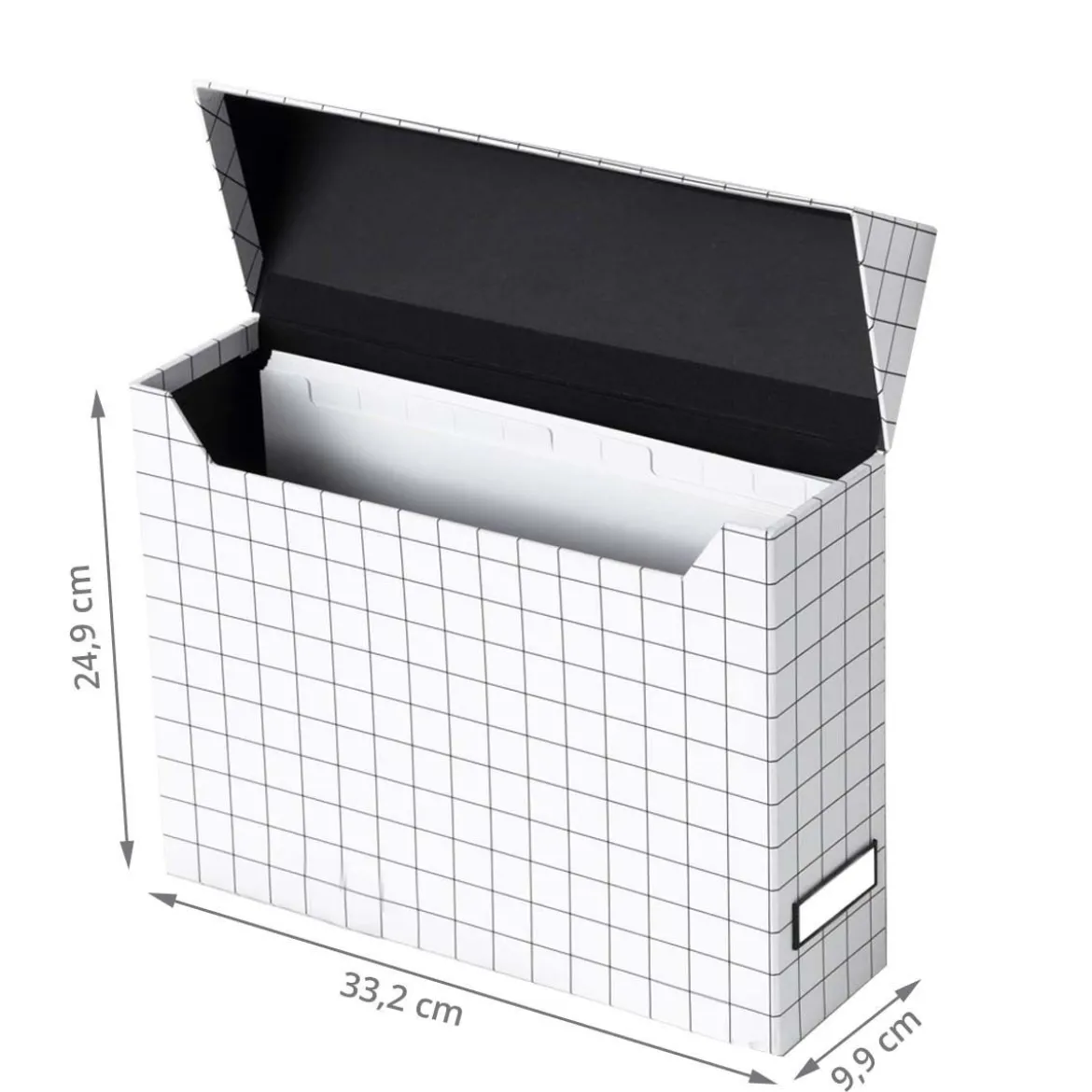 Boîte de classement quadrillée avec étiquette