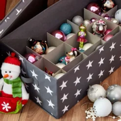 Boîte de rangement à compartiments pour boules de Noël