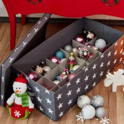Boîte de rangement à compartiments pour boules de Noël