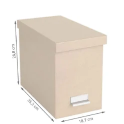 Boîte de rangement à dossiers suspendus beige