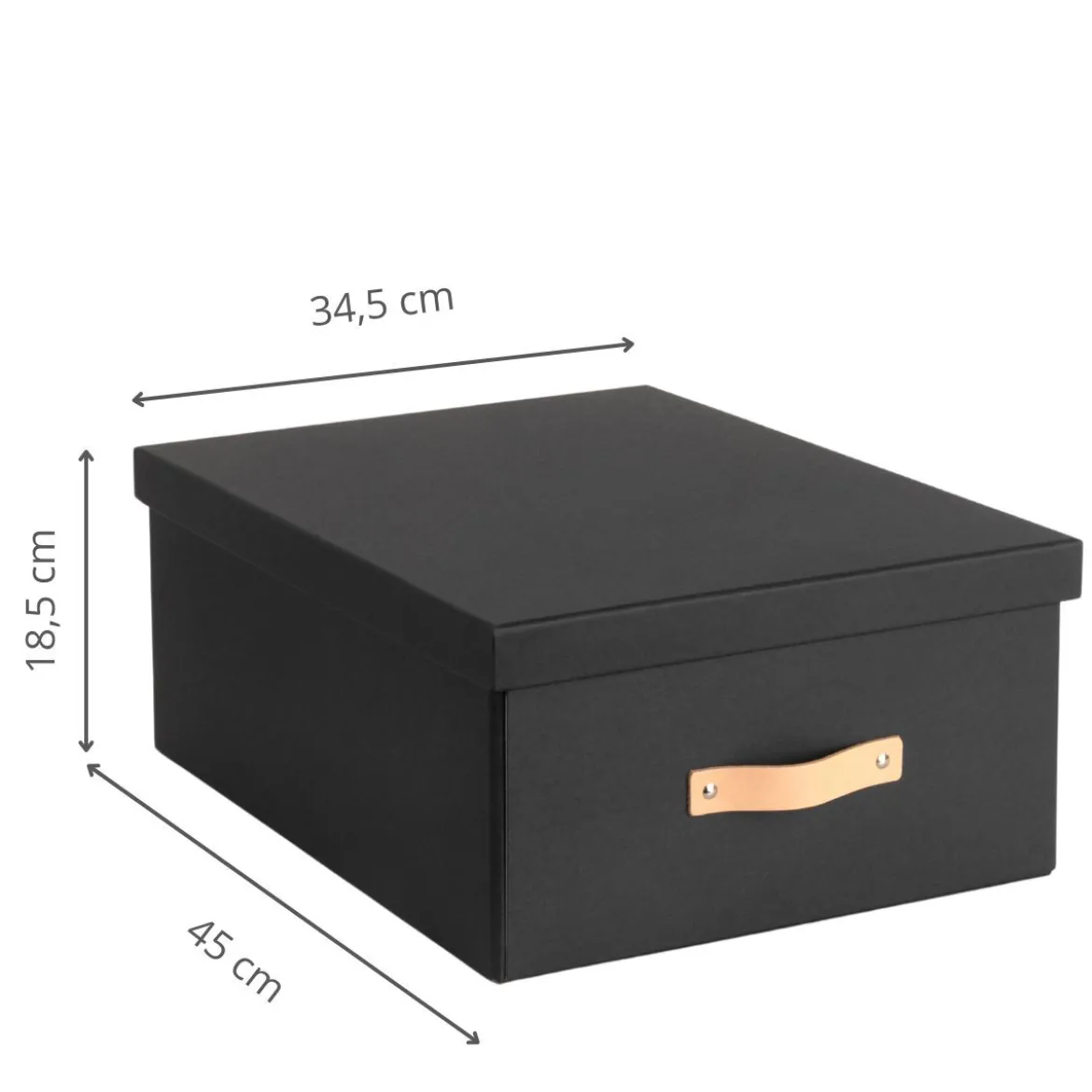 Boîte de rangement en carton noir 45x35 cm