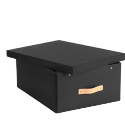 Boîte de rangement en carton noir 45x35 cm