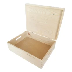Boîte de rangement en pin FSC avec couvercle M
