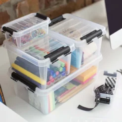 Boîte de rangement en plastique avec couvercle 14 litres