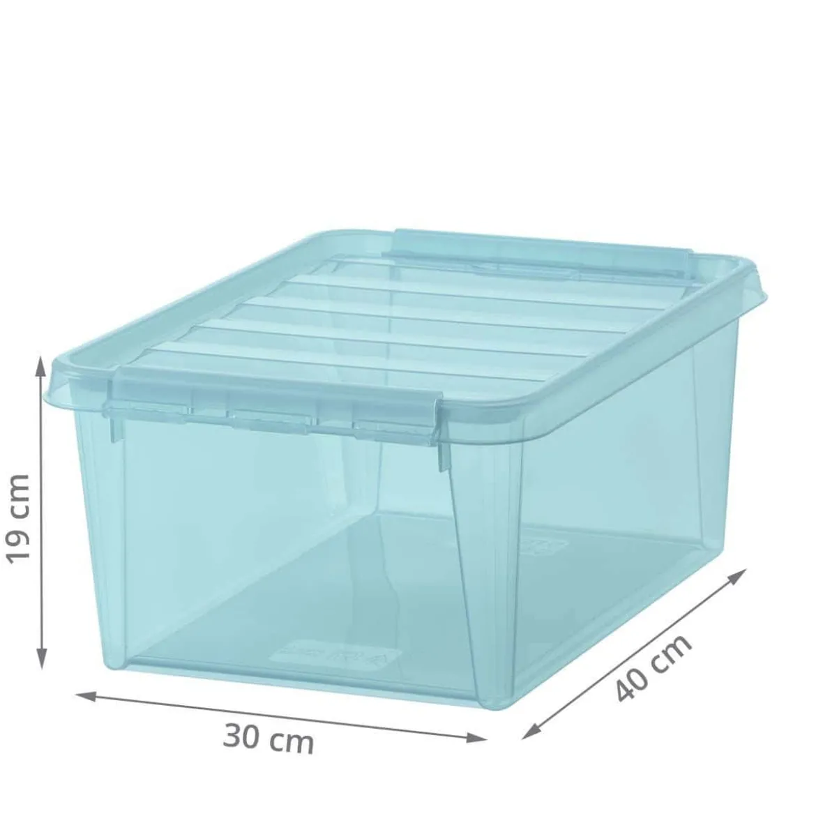 Boîte de rangement en plastique bleu 14 litres