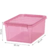 Boîte de rangement en plastique rose 14 litres