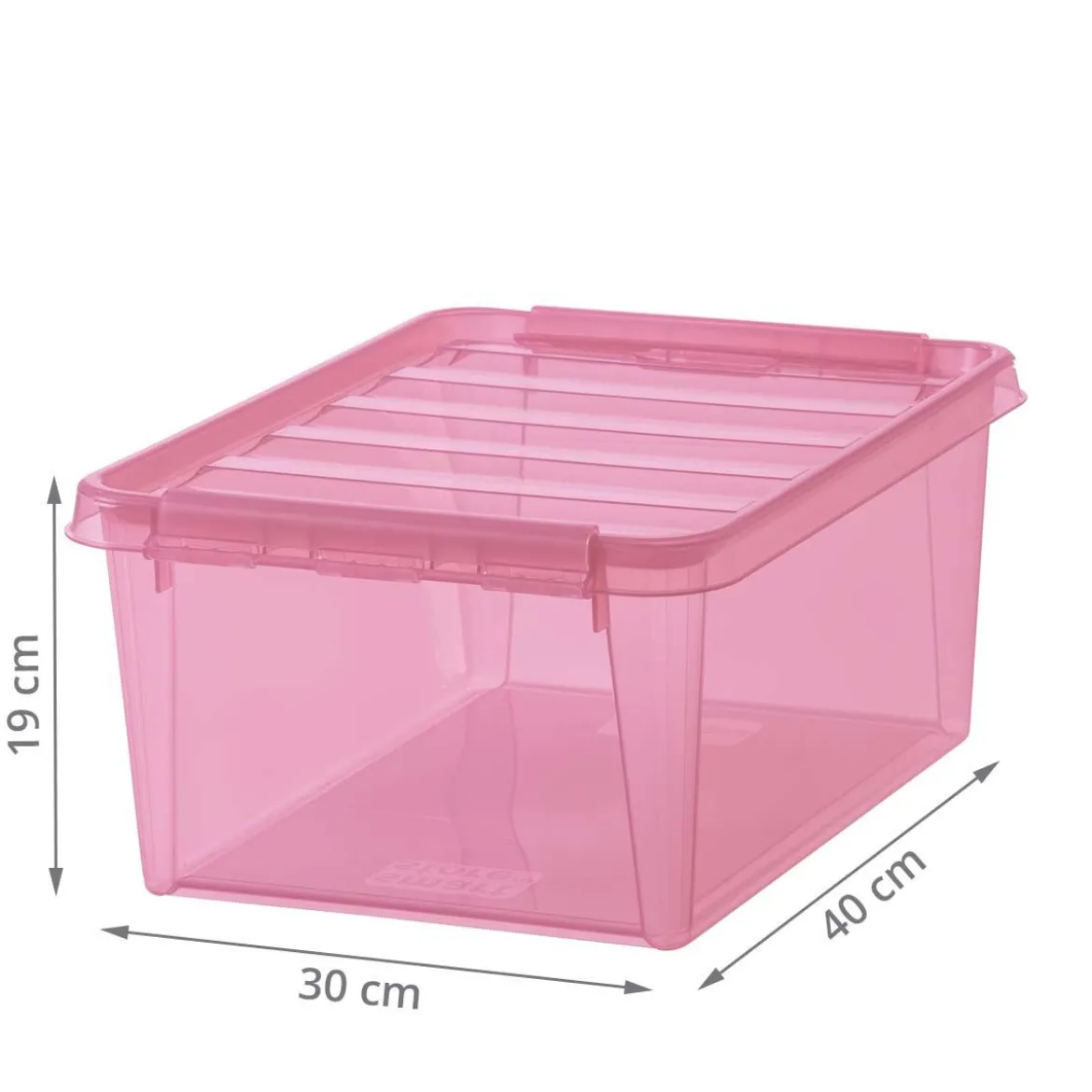Boîte de rangement en plastique rose 14 litres