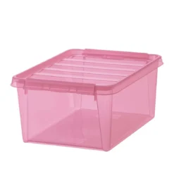 Boîte de rangement en plastique rose 14 litres