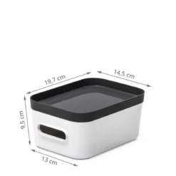 Boîte de rangement en plastique blanc pour cuisine ou salle de bain S