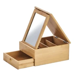 Boîte de rangement maquillage avec miroir