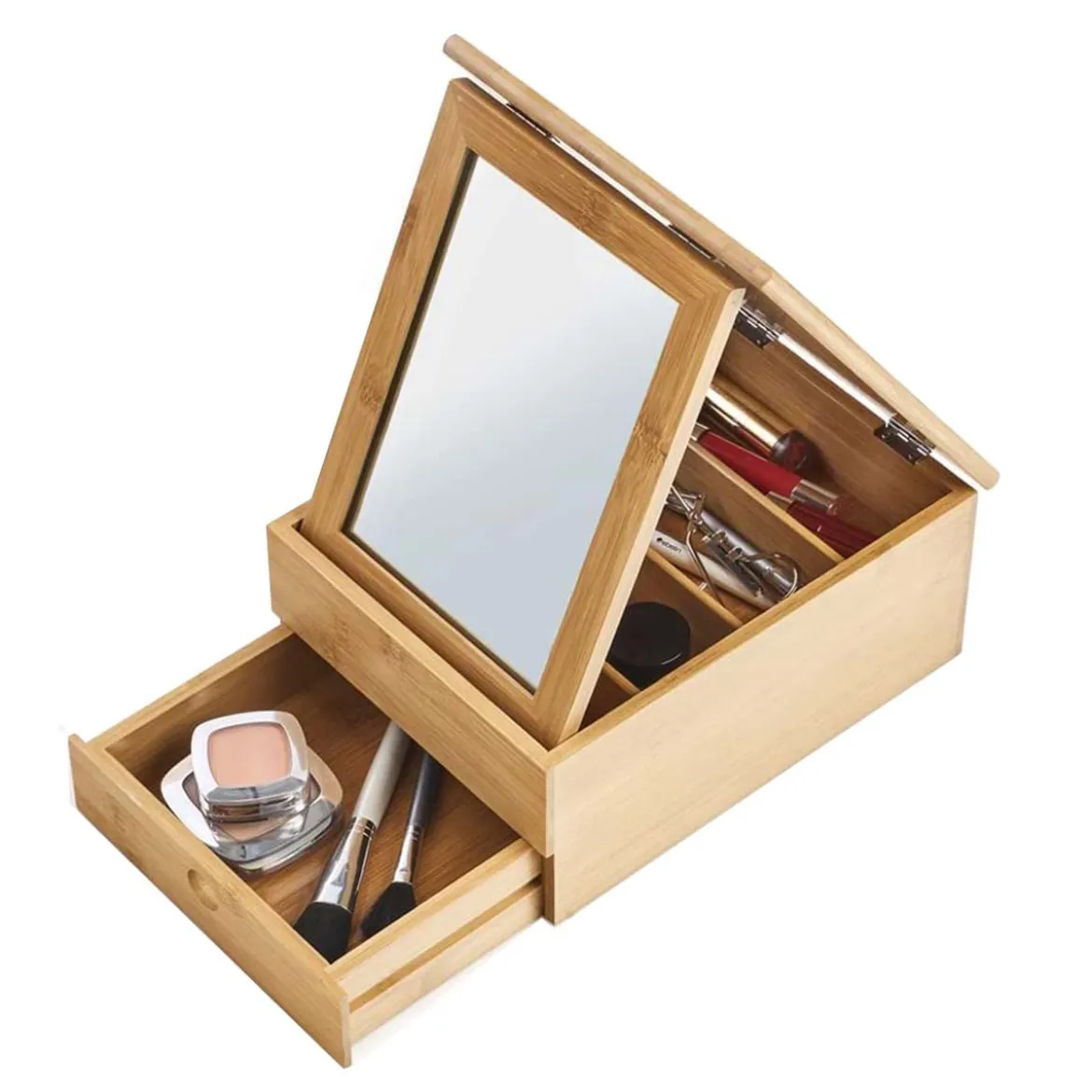 Boîte de rangement maquillage avec miroir