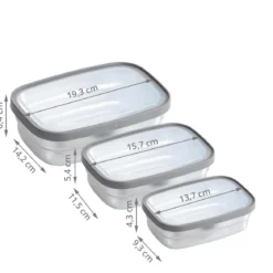 3 boîtes de conservation en acier inoxydable