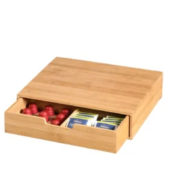 Boîte tiroir en bambou avec compartiments