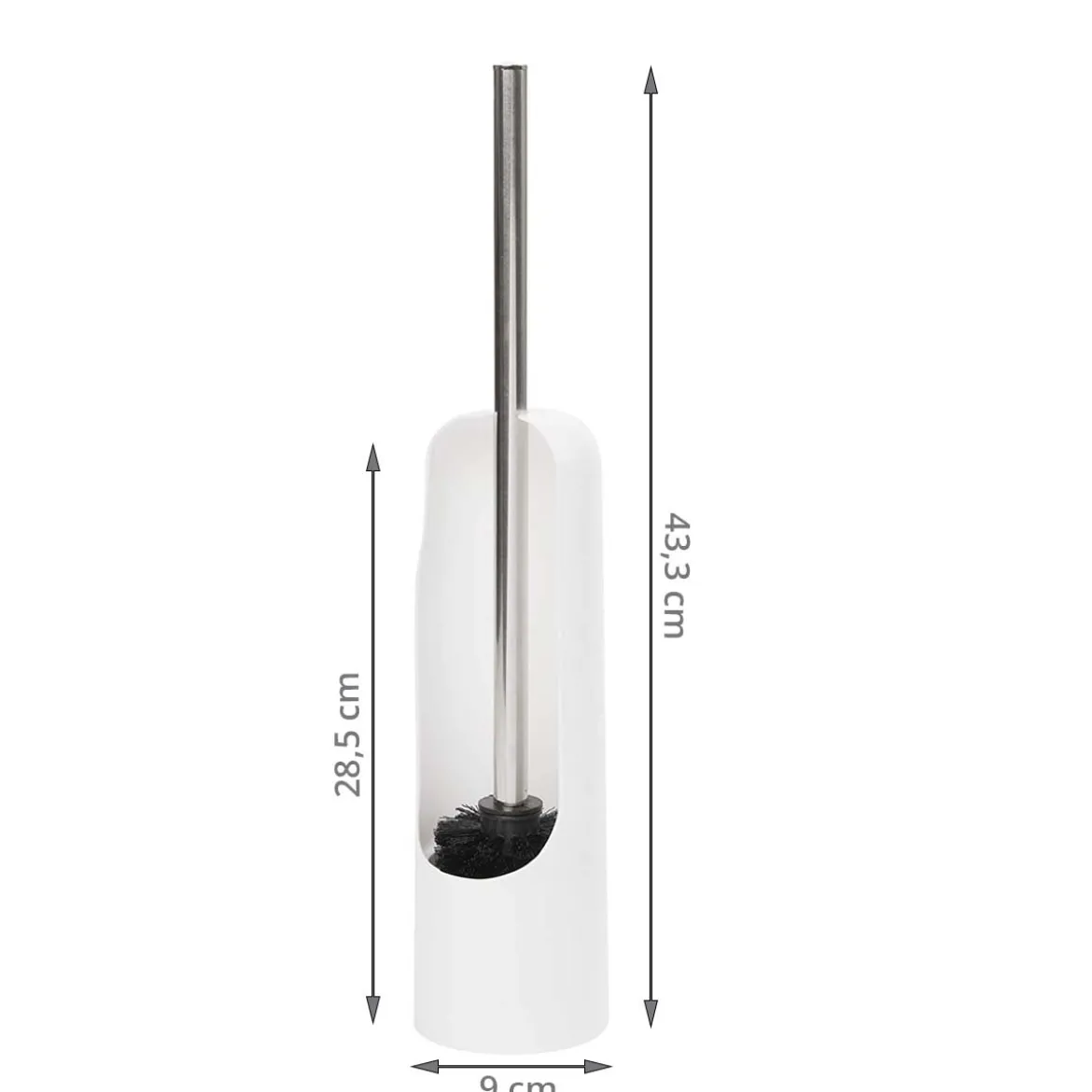 Brosse de toilette blanche à tête noire